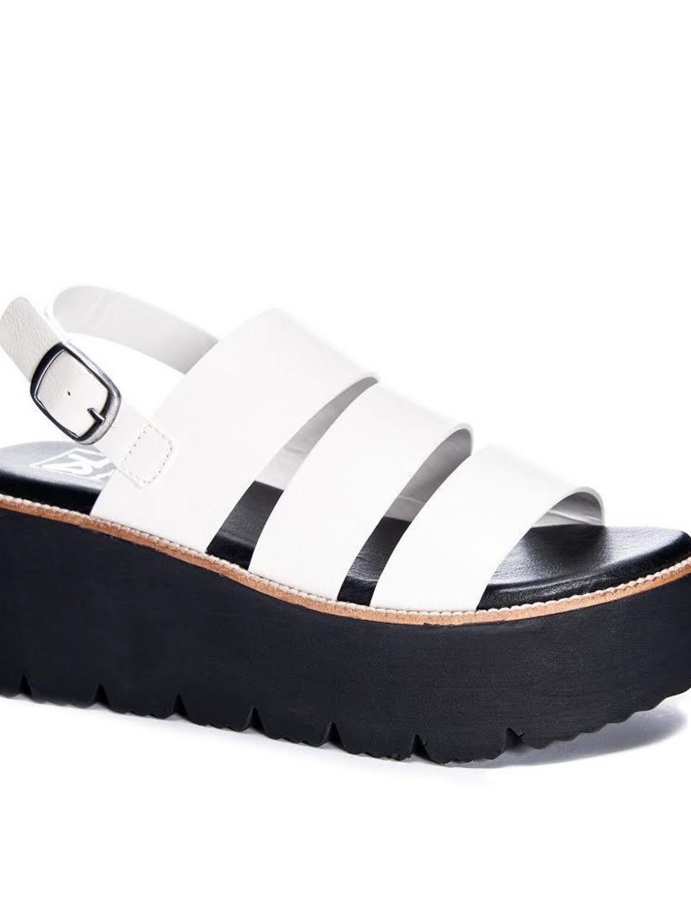 Dirty Laundry White and Black Platform Sandal